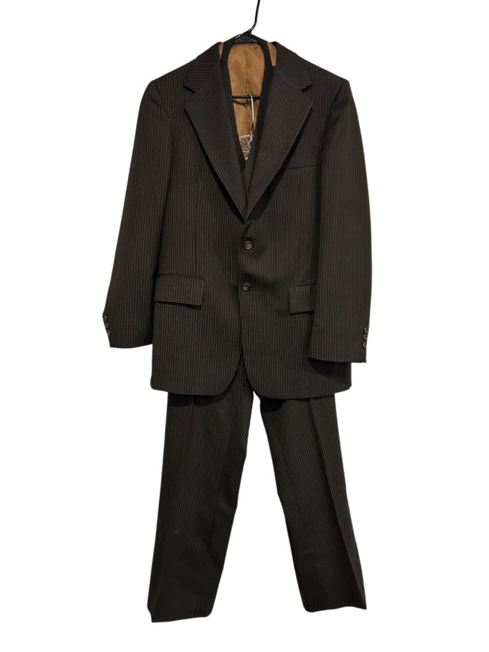 Botany 500 Mens 3 Piece Black Pinstripe Suit Set Old Money Classic Academia